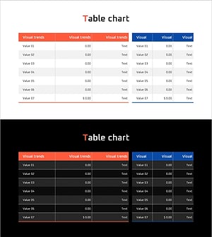 블루 오렌지 테이블표로 수익 구조 시각화 – 재무 계획에 적합