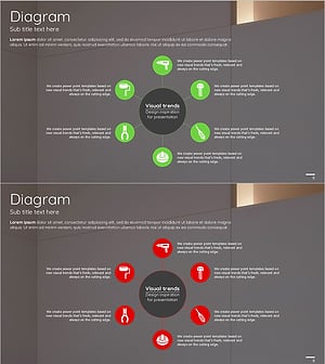 인테리어 공사 확산 다이어그램 - 시각적 트렌드 표현