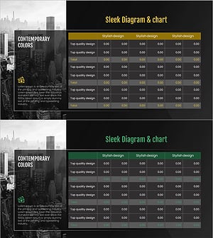 Modern City Theme Income Statement Table – Visual Financial Analysis