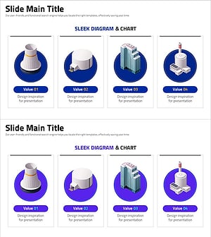슬릭 다이어그램 및 차트 – 비즈니스 프레젠테이션을 위해 최적화된 디자인