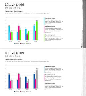 페인트 스플래쉬 컬럼차트 템플릿 – 시장 분석 및 재무 성과