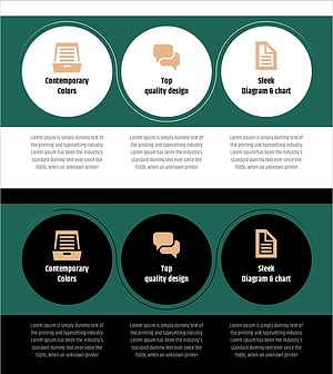 심플 & 모던 와이드 PPT 아이콘 및 텍스트 - 사업 전략과 목표