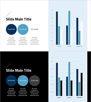 Simple Design Trend Wide PPT Vertical Bar Chart