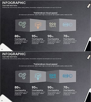 업무성과 분석을 위한 인포그래픽 슬라이드 – 명확한 시각화