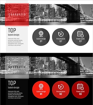 모던 와이드 PPT 템플릿 원형 아이콘 – 스타일리시한 비즈니스 솔루션