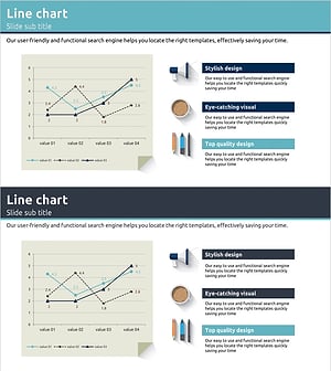 Line Graph Analysis Slide – Analyze the Market with Blue and Navy