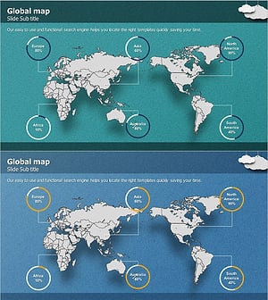 국가별 현황 분석 지도 슬라이드 템플릿