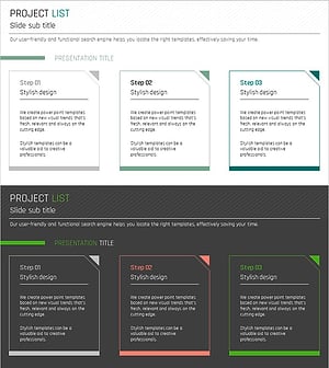 사각형 프레임의 프로젝트 리스트 – 사업추진 전략