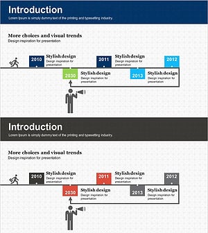 비지니스 맨 연혁 다이어그램 – 성장과 발전의 기록