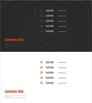 Orange Hexagon Presentation Template Table of Contents