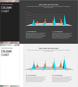 Triangular Pattern Column Chart Template – Market Competitive Advantage Analysis