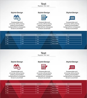 비즈니스 분야 소개 및 테이블 슬라이드 - 클러스터 디자인