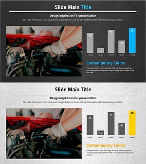 자동차 와이드 템플릿 세로막대 그래프 – 시장 분석 및 경쟁 우위