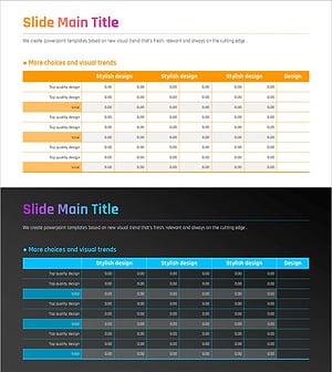 Gradient Table Presentation for Visualizing Financial Performance