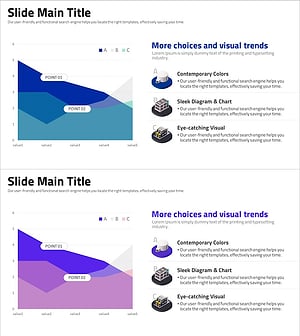 Vertical Area Chart for Data Analysis Visualization – Contemporary Colors and Attractive Design