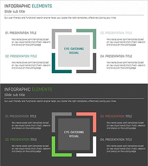 모서리 강조 확산 다이어그램 – 사업 전략 시각화