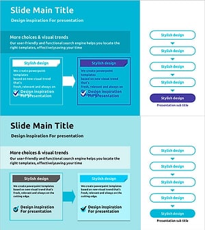 컬러 테마 템플릿 순서 다이어그램 – 사업 추진 전략