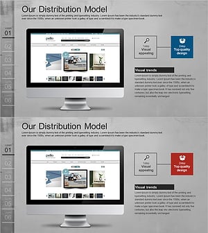 PC 목업 서비스 소개 슬라이드 – 직관적인 디자인