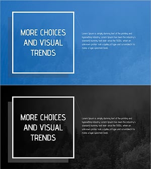 비주얼 트렌드를 강조한 모던 텍스트 슬라이드 - 선택의 다양성