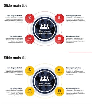 금융 서비스 솔루션 다이어그램 – 비즈니스 핵심과 가치 강조