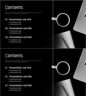 Modern Office Theme Template Contents – Professional Composition