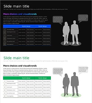 무한 에너지 와이드 피피티 테이블과 실루엣