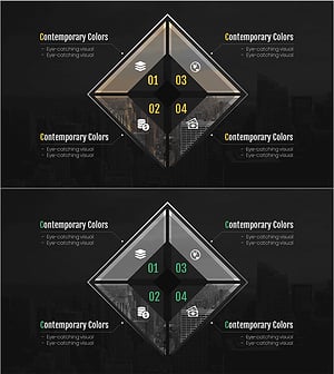 금융 비즈니스를 위한 사업영역 슬라이드 – 현대적 다이어그램