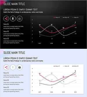 Circular Gradient Wide Template Line chart – Delivering Business Strategy