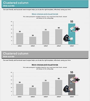 비즈니스 회의 분석 막대그래프 슬라이드 – 시장 및 경쟁사 분석