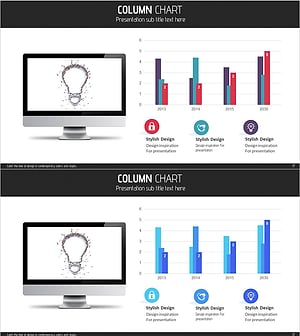 PC 목업 & 세로막대 묶음형 그래프