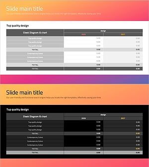 소셜 네트워크 사업추진 전략을 시각화한 테이블 슬라이드