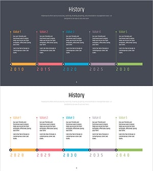 심플 PPT 와이드 템플릿 연혁