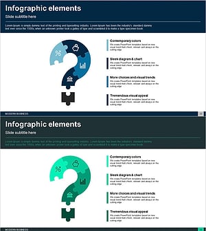 물음표 모양 다이어그램 – 사업 영역과 연결을 시각화