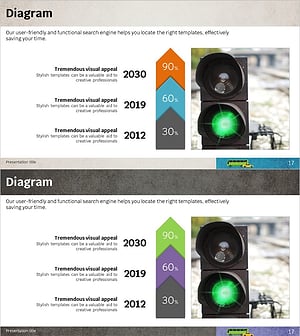 사업 추진 진행도를 나타낸 다이어그램 슬라이드 – 효율적 진행을 위한 전략