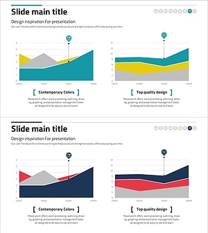 사업분야 분석을 위한 영역형 그래프 슬라이드