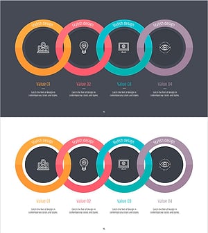 심플 PPT 와이드 템플릿 연결 다이어그램