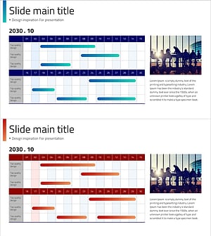 타임라인 슬라이드로 프로젝트 진행 계획 시각화