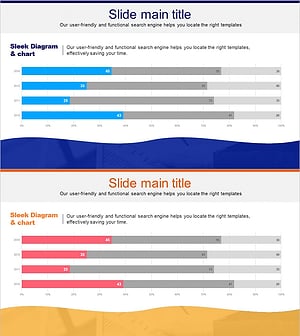 Wave Theme Segmented Bar Graph – Competitive Market Analysis