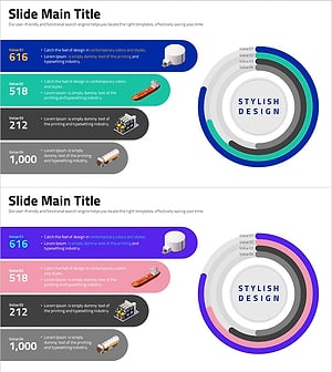 데이터 시각화를 통한 효율성 전달 – 모던 디자인 사각형 슬라이드