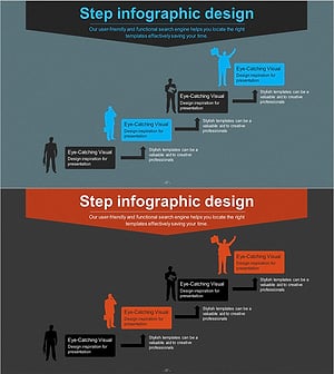 실루엣 층상 다이어그램 – 사업 추진 전략 시각화