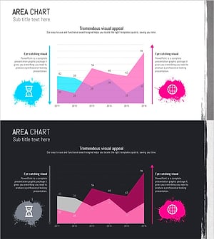 페인트 스플래쉬 템플릿 영역 차트 – 사업 추진 전략