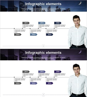 연혁 깃발 모양 다이어그램 - 기업 성장과 비전