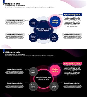 곡선 테마 보라색 PPT 템플릿 다이어그램 – 창의적 비즈니스를 위한 시각적 기회