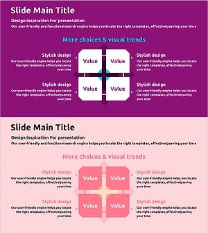 다양한 색상 테마의 비즈니스 다이어그램 템플릿