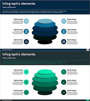 사업분야 원형 다이어그램 – 클러스터형 정보를 시각화