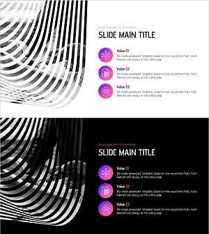 환상적인 와이드 슬라이드와 아이콘 설명 – 사업비전 및 목표