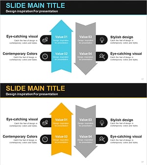 사업목표 화살표 다이어그램 – 비즈니스 전략 시각화