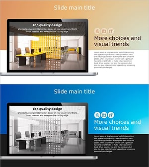 Dot Patterns Wide PowerPoint Template Mockup – Stylish Design and Service Introduction