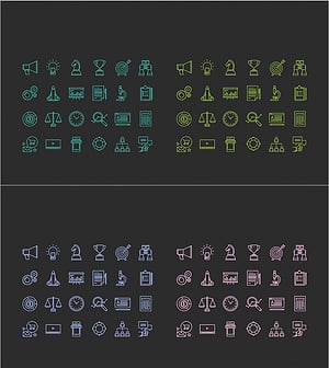 아이콘 인포그래픽 슬라이드 – 비즈니스 분석과 성과
