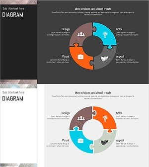 삼각패턴 템플릿 다이어그램1 – 비즈니스 소개를 위한 다이어그램